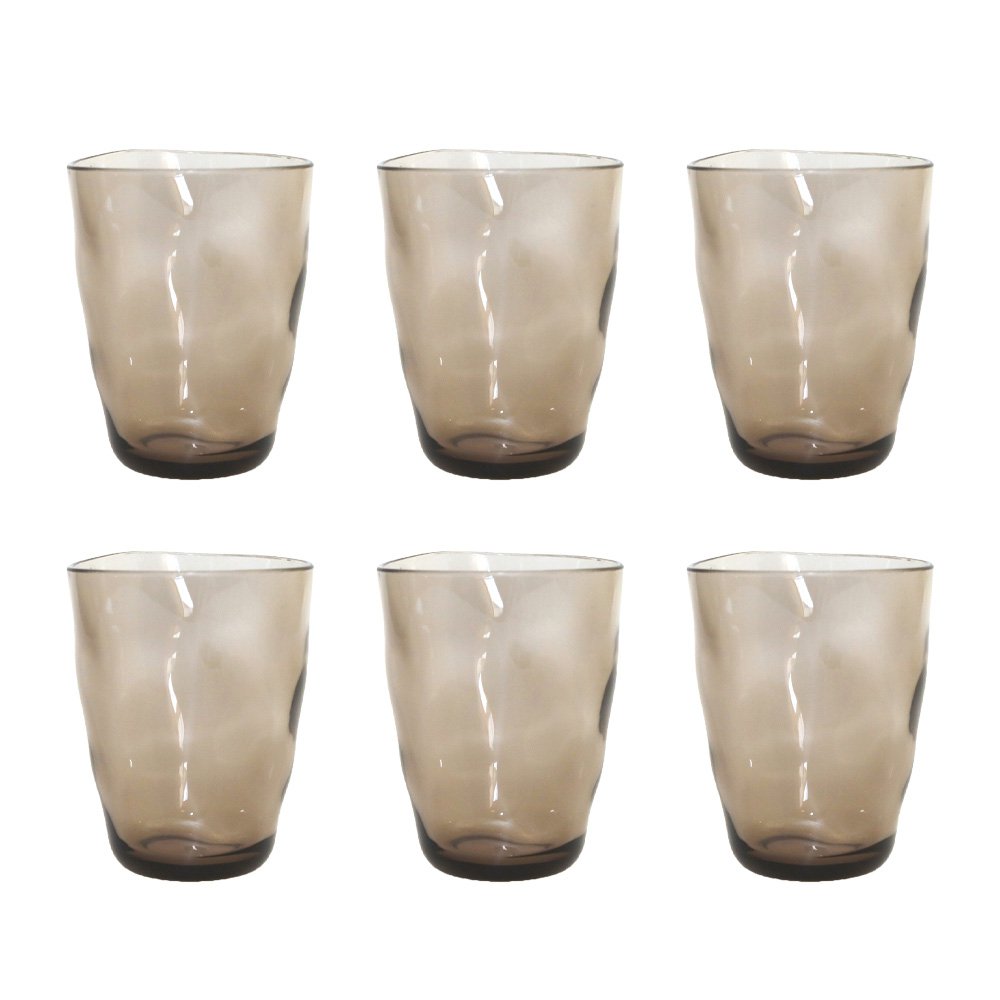 Acrylic brown water glasses - Lot of 6 cups - CozyVibe.eu